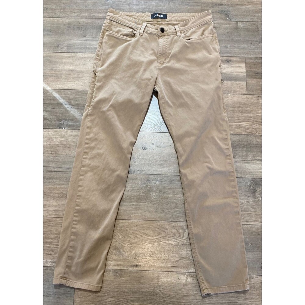 DU/ER DUER 36x31 Khaki Casual Pants Chino Live Free Flex T2X Athletic Taper